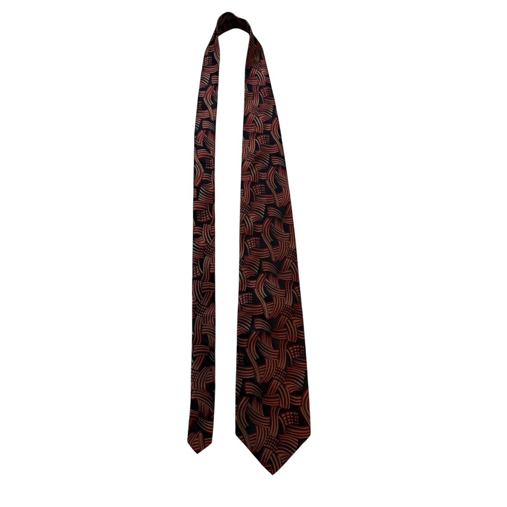 Vintage David Behrens Collection Woven Silk Abstract Art Tie OS